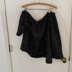 XPlus Wear  black metallic skew neck sweater Size 5X